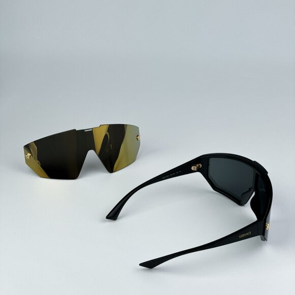 Versace VE4461 GB1/87 BRAND NEW Sunglasses Black Grey Mirror Gold Detachable main image 5